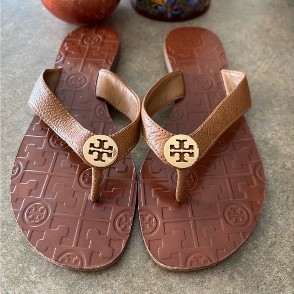Tory Burch Brown Leather Sandals Size 7 - Picture 3 of 5